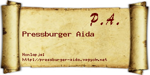 Pressburger Aida névjegykártya